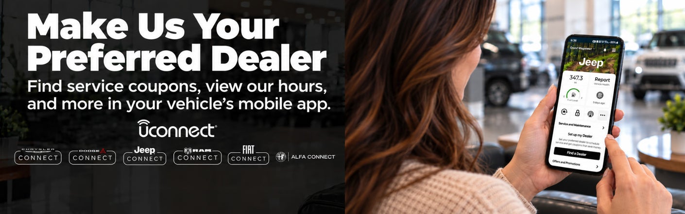 uconnect® make us your preferred dealer | Criswell Alfa Romeo in Germantown MD