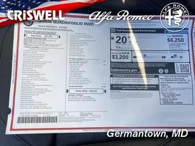 2024 Alfa Romeo Giulia GIULIA QUADRIFOGLIO RWD