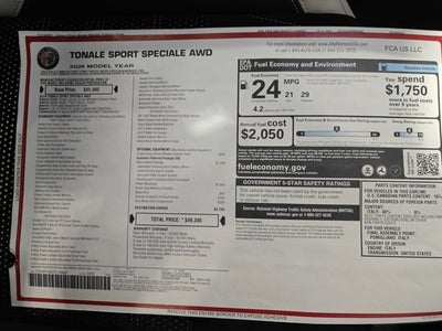 2026 Alfa Romeo Tonale TONALE SPORT SPECIALE AWD
