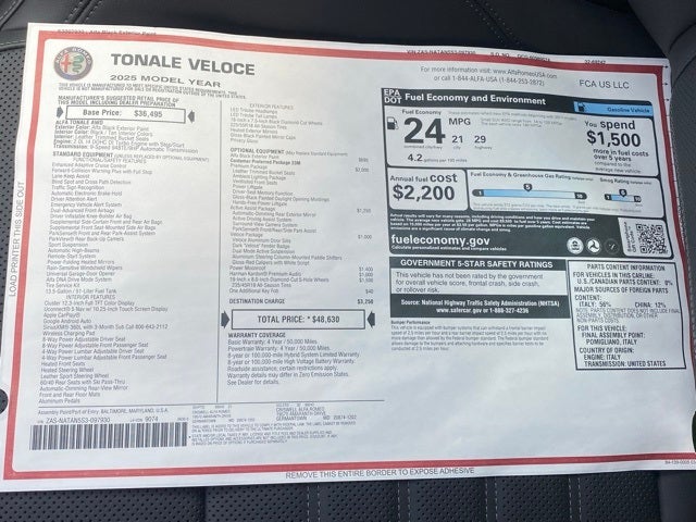 2025 Alfa Romeo Tonale TONALE AWD