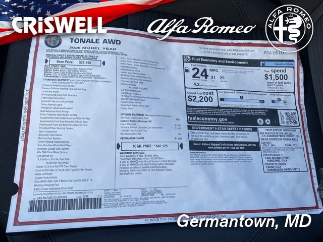 2025 Alfa Romeo Tonale TONALE AWD