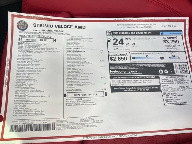 2025 Alfa Romeo Stelvio STELVIO AWD