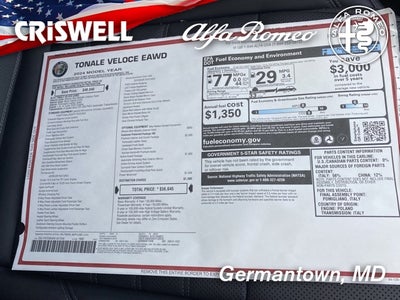 2024 Alfa Romeo Tonale TONALE VELOCE EAWD