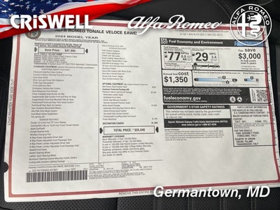 2024 Alfa Romeo Tonale TONALE VELOCE EAWD