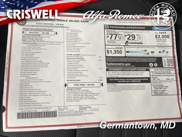 2024 Alfa Romeo Tonale TONALE VELOCE EAWD