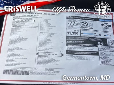 2024 Alfa Romeo Tonale TONALE VELOCE EAWD