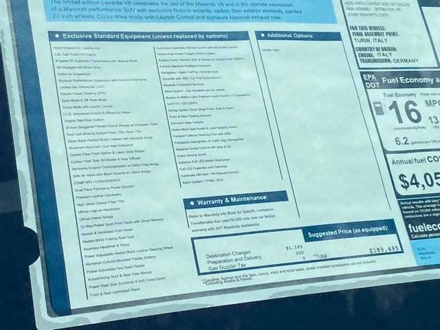 2024 Maserati Levante Trofeo V8 Ultima